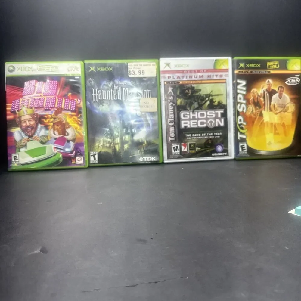 xbox  game lot Big Bumpin, The Haunted‎ Mansion, Gost Recon,top Spin